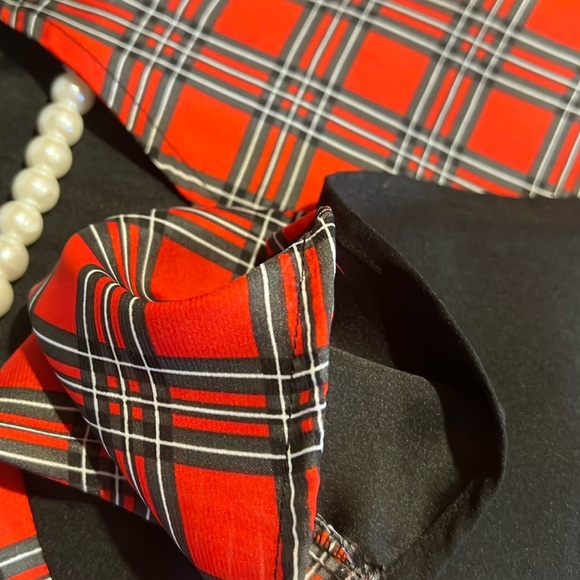 Express Zip Front Plaid Polyester Blouse - Picture 5 of 6